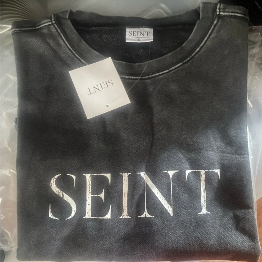 Seint Women's acid wash long sleeve Top NWT charcoal size small - Picture 3 of 5